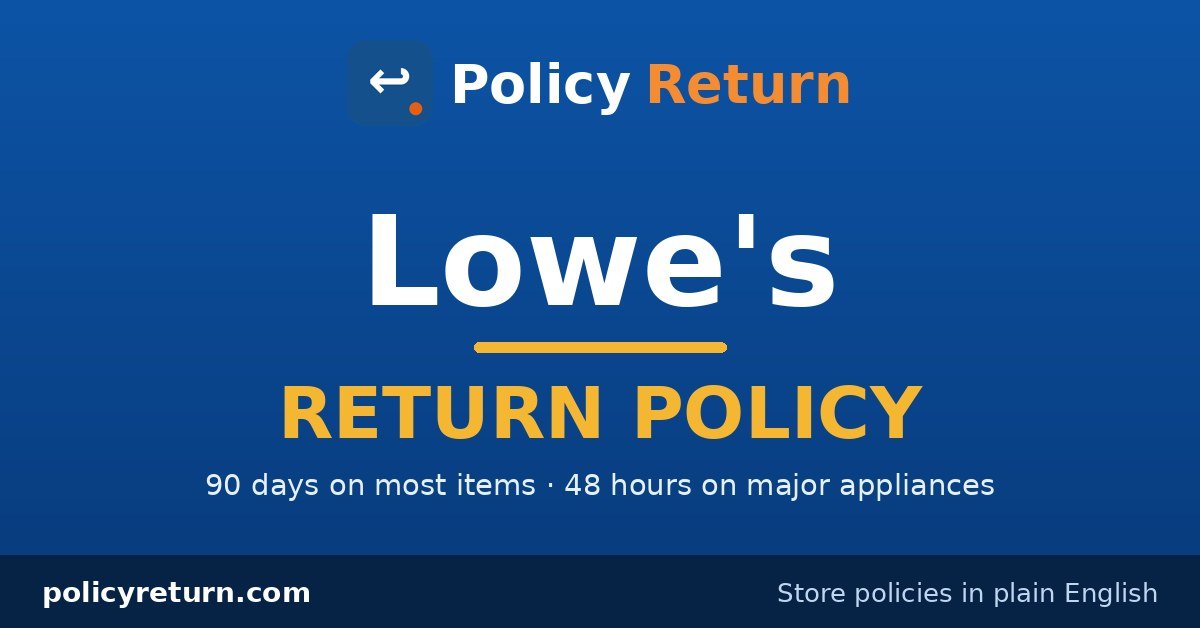 Lowe’s Return Policy: 90 Days on Most Items, 48 Hours for Major Appliances and a Full Year on Lowe’s Cards